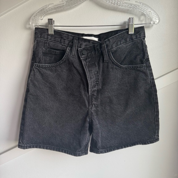 Oak + Fort Black CROSSFRONT JEAN Denim Women's Shorts size 27 - Picture 6 of 12